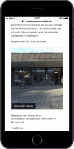 iPanorama mobile Ansicht